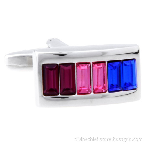 Multi-color Crystal Jewelry Cufflinks For Gift